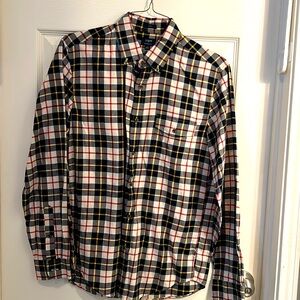 J. Crew Brushed Twill Slim Plaid Button Up Shirt Men M Long Sleeve‎